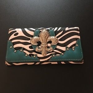 Teal and Zebra Print Wallet